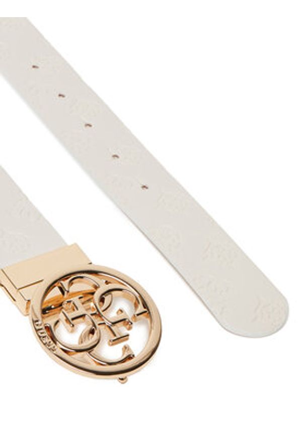 Guess Pasek Damski BW9253 P5335 Biały. Kolor: biały. Materiał: skóra