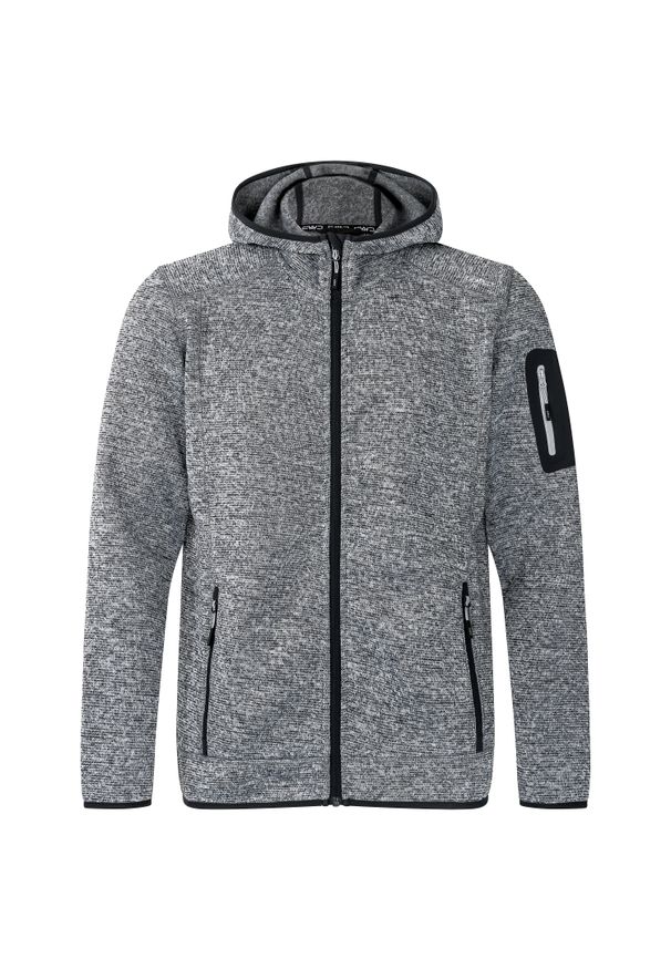 Kurtka polarowa męska CMP Borgis Fix Hood Jacket. Kolor: czarny, biały, wielokolorowy. Materiał: polar. Sport: turystyka piesza