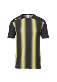 UHLSPORT - Vintageowy strój kąpielowy dla dzieci Uhlsport Stripe 2.0. Typ kołnierza: dekolt w serek. Kolor: wielokolorowy, żółty, czarny. Materiał: poliester. Sport: piłka nożna, fitness #1