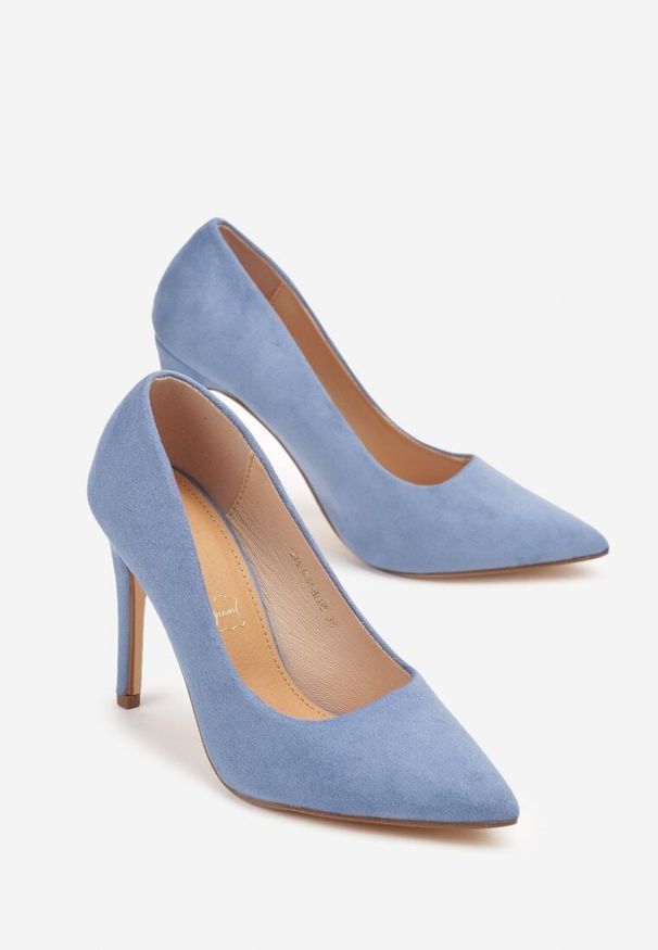 Born2be - Jasnoniebieskie Klasyczne Szpilki Vices z Wkładką ze Skóry Naturalnej Ennoriel. Kolor: niebieski. Materiał: skóra. Obcas: na szpilce. Styl: klasyczny