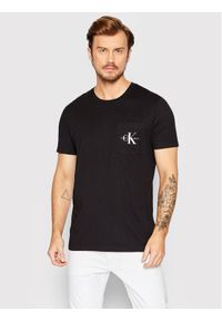 Calvin Klein Jeans T-Shirt J30J320936 Czarny Slim Fit. Kolor: czarny. Materiał: bawełna