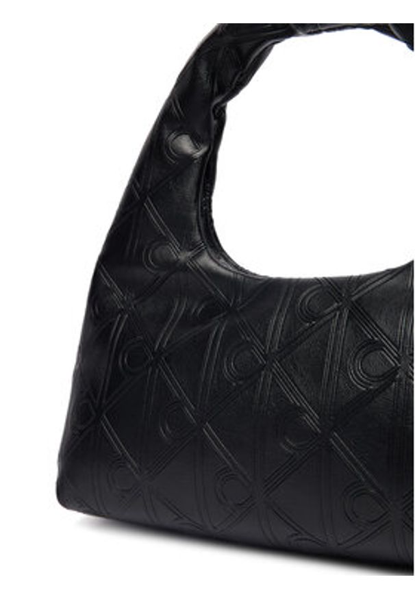Calvin Klein Torebka Emblem Aop Puffer Bag With Strap LV04F3200G Czarny. Kolor: czarny. Materiał: skórzane