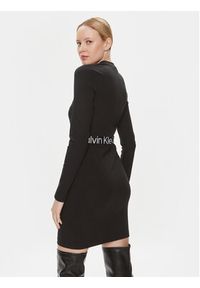 Calvin Klein Jeans Sukienka codzienna Logo Elastic J20J222518 Czarny Regular Fit. Okazja: na co dzień. Kolor: czarny. Materiał: syntetyk, wiskoza. Typ sukienki: proste. Styl: casual #2