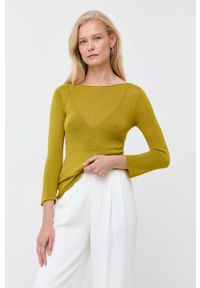 MAX&Co. sweter damski kolor zielony lekki. Okazja: na co dzień. Kolor: zielony. Materiał: dzianina. Długość rękawa: długi rękaw. Długość: długie. Styl: casual #1