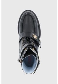 Chiara Ferragni Workery skórzane damskie kolor czarny na platformie. Nosek buta: okrągły. Kolor: czarny. Materiał: skóra. Obcas: na platformie #5