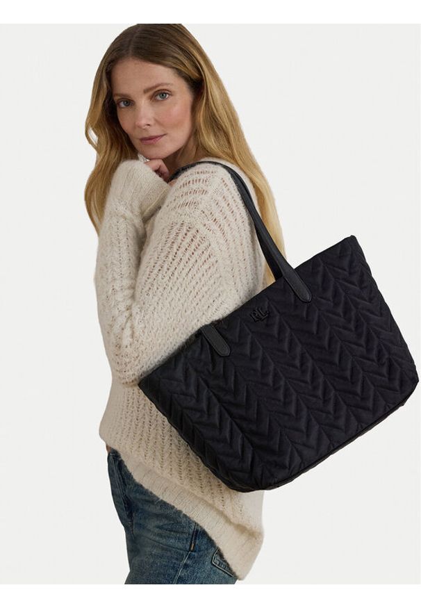 Lauren Ralph Lauren - LAUREN RALPH LAUREN Torebka 431P04320003 Czarny. Kolor: czarny. Materiał: skórzane