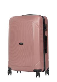 Ochnik - Komplet walizek na kółkach 19'/24'/28'. Kolor: różowy. Materiał: guma, poliester, materiał #6