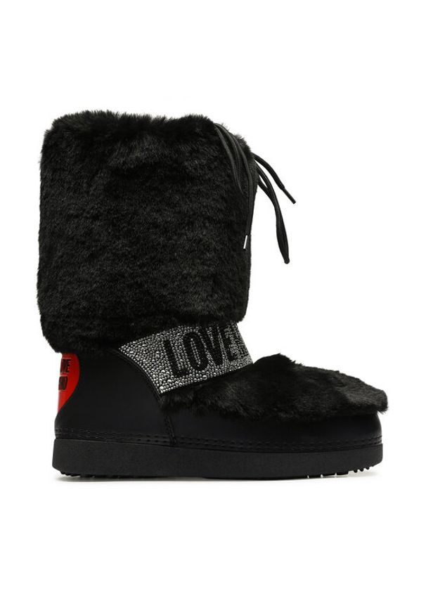 Love Moschino - LOVE MOSCHINO Śniegowce JA24222G0HJW0000 Czarny. Kolor: czarny. Materiał: skóra