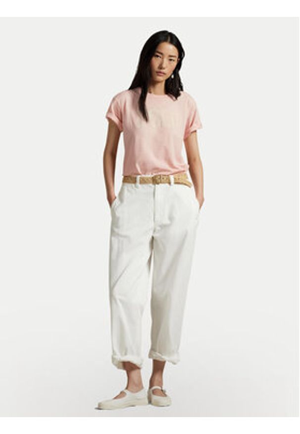 Polo Ralph Lauren T-Shirt 211965096001 Koralowy Regular Fit. Typ kołnierza: polo. Kolor: pomarańczowy. Materiał: bawełna