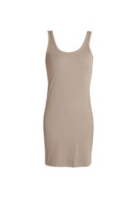 THE RUNNING REPUBLIC - Sukienka Midi Romina Beige - Elegancja i Komfort dla Kobiet. Kolor: beżowy. Materiał: bawełna. Typ sukienki: sportowe. Styl: sportowy, elegancki. Długość: midi #1