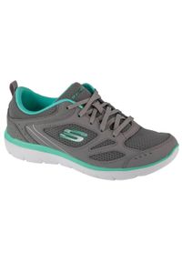 skechers - Buty do chodzenia damskie Skechers Gytq Summit Suite. Zapięcie: sznurówki. Kolor: szary. Materiał: syntetyk, materiał. Szerokość cholewki: normalna. Sport: turystyka piesza