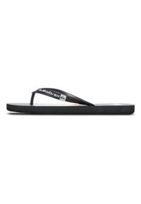 Quiksilver - Klapki plażowe JAVA ART Czarny Mężczyźni. Okazja: na plażę. Kolor: brązowy, zielony, wielokolorowy. Materiał: guma. Styl: sportowy