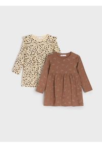 Sinsay - Sukienka dresowa 2 pack - kremowy. Kolor: kremowy. Materiał: dresówka