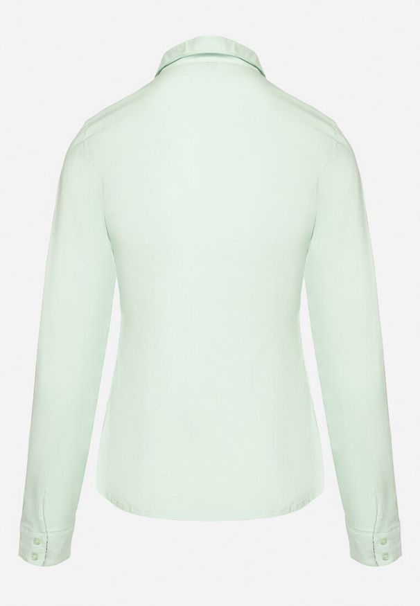 Born2be - Zielona Koszula z Bawełną i Ozdobną Panterką Edirithia. Okazja: na co dzień. Kolor: zielony. Materiał: bawełna. Wzór: motyw zwierzęcy. Styl: casual, elegancki