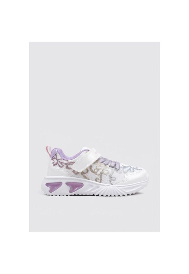 Geox - Buty GEOX J ASSISTER GIRL Biały. Kolor: szary, fioletowy, wielokolorowy, biały. Materiał: syntetyk, tkanina. Sport: turystyka piesza