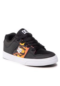 Sneakersy DC Pure ADBS300267 Black/Flames (BFM). Kolor: czarny. Materiał: skóra