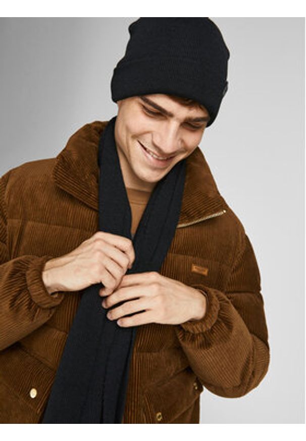 Jack & Jones - Jack&Jones Zestaw Szalik i Czapka 12163827 Czarny. Kolor: czarny. Materiał: syntetyk