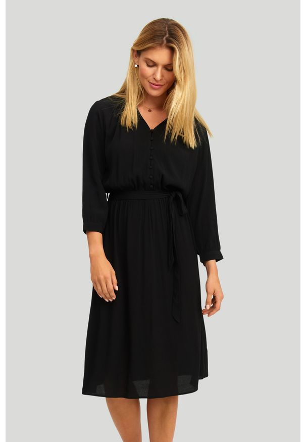 Greenpoint - Wiskozowa sukienka podkreślająca talię. Materiał: wiskoza