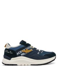Sneakersy Aeronautica Militare. Kolor: niebieski