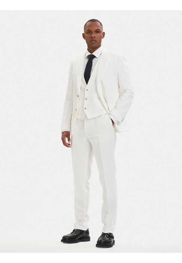 Hugo - HUGO Garnitur Henry 50559672 Kremowy Slim Fit. Kolor: kremowy. Materiał: bawełna
