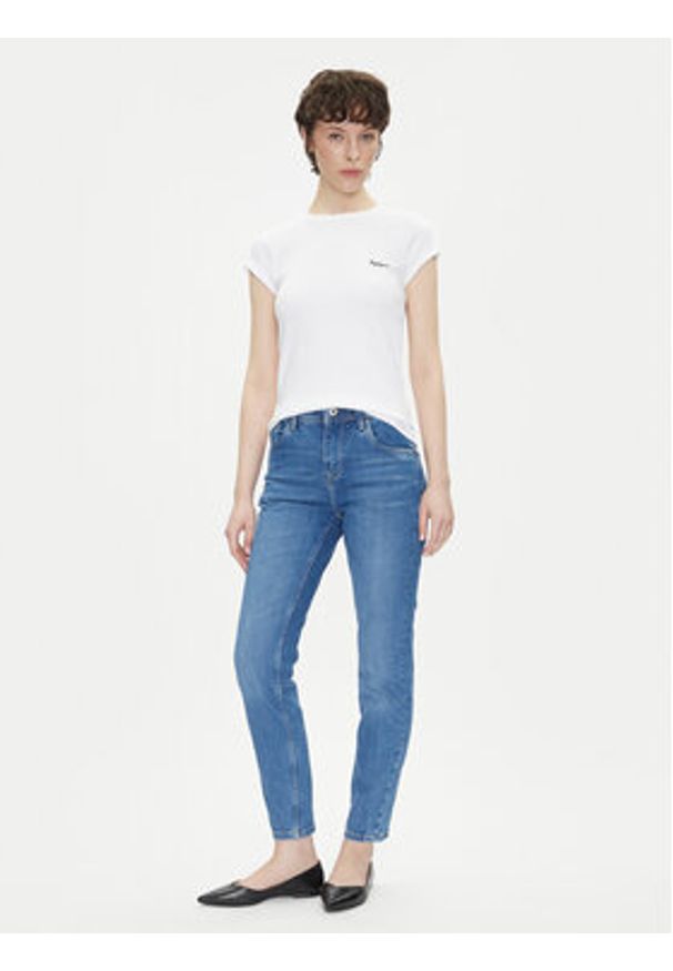 Pepe Jeans Jeansy Violet PL204176 Niebieski Mom Fit. Kolor: niebieski