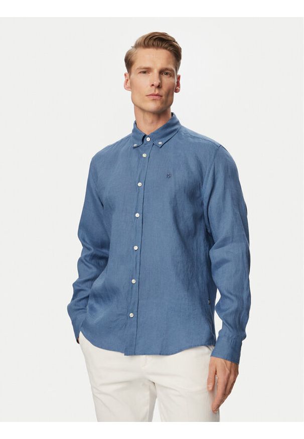 BOSS Koszula H-Liam 50556077 Niebieski Regular Fit. Kolor: niebieski. Materiał: len