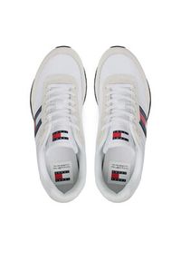 Tommy Jeans Sneakersy Tjm Runner Casual Ess EM0EM01351 Biały. Okazja: na co dzień. Kolor: biały. Materiał: materiał #3