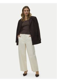 Vero Moda Top Chloe 10344951 Brązowy ciemny Relaxed Fit. Kolor: brązowy. Materiał: bawełna #4