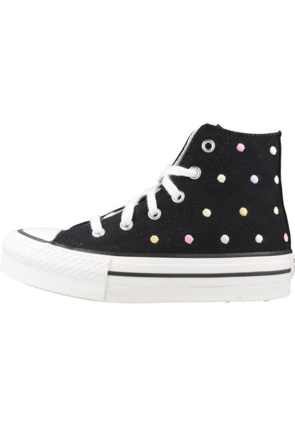 Converse - Kapcie CONVERSE CHUCK TAYLOR ALL STAR LIFT EMBROIDERED POLKA DOTS PLATFORM Czarn. Kolor: czarny. Materiał: tkanina. Obcas: na platformie