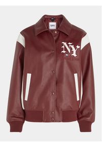Tommy Jeans Kurtka z imitacji skóry Grunge DW0DW16588 Czerwony Regular Fit. Kolor: czerwony. Materiał: skóra #5