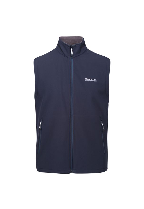 Regatta - Męska Kamizelka Softshell Bradwell III. Kolor: niebieski. Materiał: softshell. Sport: turystyka piesza
