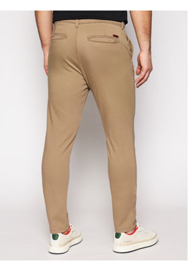 Jack & Jones - Jack&Jones Chinosy Marco Bowie 12150160 Beżowy Slim Fit. Kolor: beżowy. Materiał: bawełna