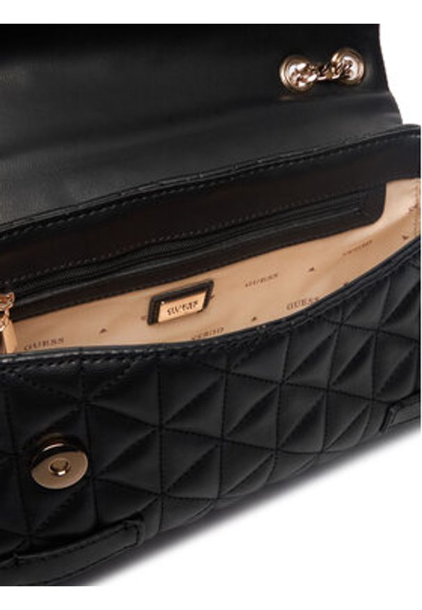 Guess Torebka Paisleigh HWQG98 83210 Czarny. Kolor: czarny. Materiał: skórzane