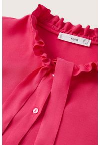 mango - Mango bluzka Fru damska kolor różowy gładka. Kolor: różowy. Materiał: materiał, wiskoza, włókno. Długość rękawa: długi rękaw. Długość: długie. Wzór: gładki #3
