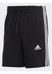 Adidas - adidas Szorty sportowe Essentials French Terry 3-Stripes Shorts IC9435 Czarny Regular Fit. Kolor: czarny. Materiał: bawełna. Styl: sportowy