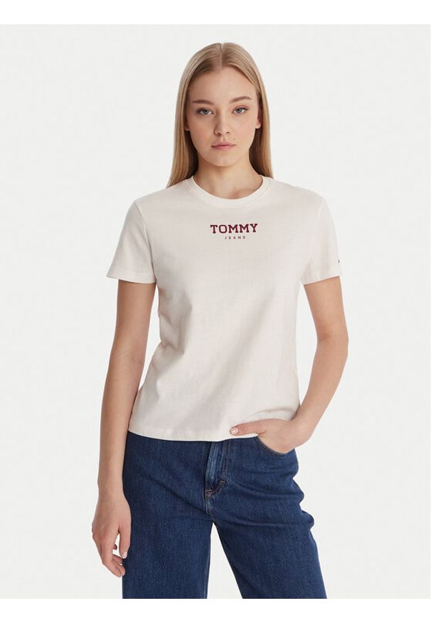 Tommy Jeans T-Shirt Essential DW0DW21842 Biały Regular Fit. Kolor: biały. Materiał: bawełna