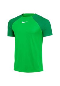 Nike - Męska Koszulka Treningowa Adacemy Pro DriFIT Z Krótkim Rękawem. Kolor: zielony. Długość rękawa: krótki rękaw. Długość: krótkie. Sport: turystyka piesza
