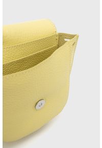 Marc O'Polo torebka skórzana kolor żółty. Kolor: żółty. Materiał: skórzane. Rodzaj torebki: na ramię #3