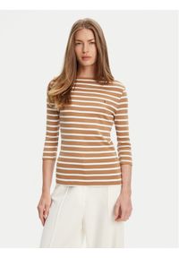 TOMMY HILFIGER - Tommy Hilfiger Bluzka New Cody WW0WW40589 Brązowy Slim Fit. Kolor: brązowy. Materiał: bawełna #1