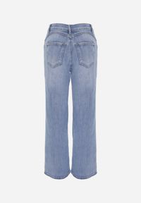 Renee - Niebieskie Bawełniane Jeansy High Waist z Szerokimi Nogawkami Zaeherris. Stan: podwyższony. Kolor: niebieski. Styl: elegancki #7