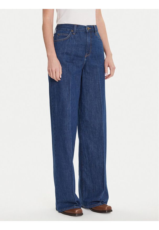 Lee Jeansy Stella 112107279 Granatowy Wide Leg. Kolor: niebieski