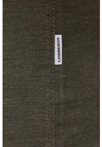 Lindbergh koszula męska kolor zielony slim z kołnierzykiem button-down. Typ kołnierza: button down. Kolor: zielony. Materiał: tkanina, bawełna, materiał. Wzór: gładki #4