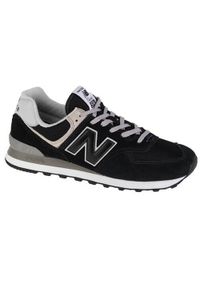 Buty do chodzenia męskie New Balance 574. Zapięcie: sznurówki. Kolor: czarny. Materiał: guma, tkanina, zamsz, materiał, syntetyk. Szerokość cholewki: normalna. Model: New Balance 574. Sport: turystyka piesza
