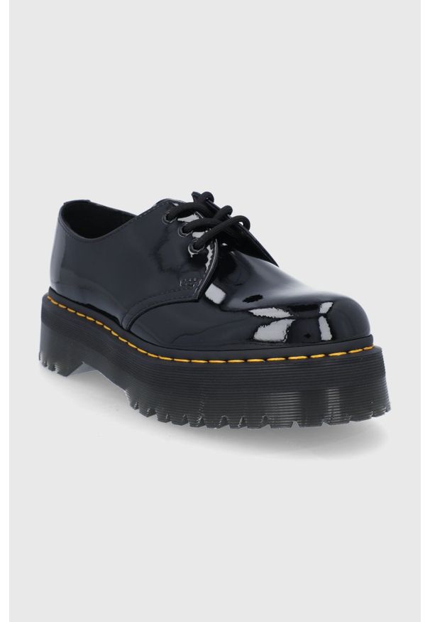 Dr. Martens - Półbuty skórzane 1461 Quad. Nosek buta: okrągły. Zapięcie: sznurówki. Kolor: czarny. Materiał: skóra