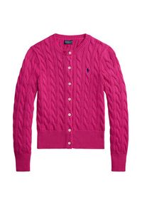 Polo Ralph Lauren Kardigan 211971868509 Różowy Slim Fit. Typ kołnierza: polo. Kolor: różowy. Materiał: bawełna #3