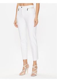 MICHAEL Michael Kors Spodnie materiałowe MS330GL8AE Biały Slim Fit. Kolor: biały. Materiał: materiał, syntetyk, wiskoza
