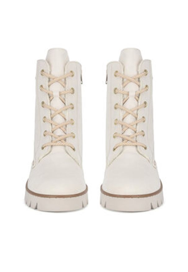 Rieker Trzewiki X5719-60 Écru. Materiał: skóra