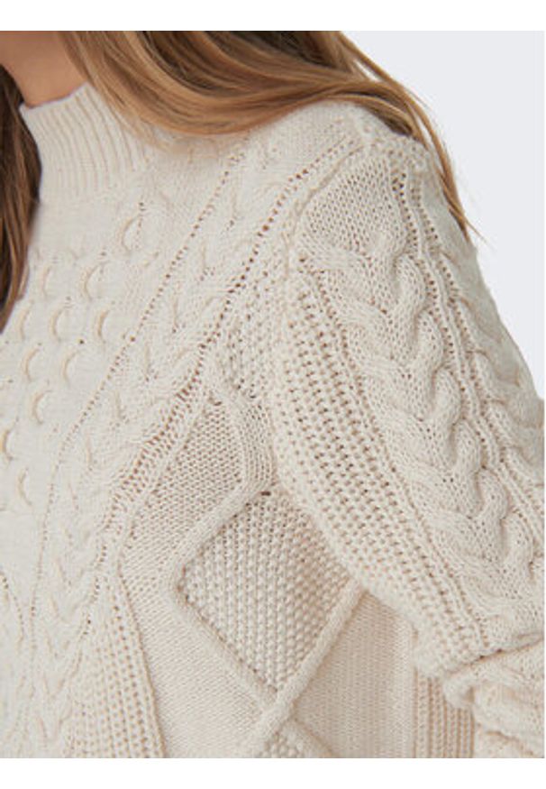 only - ONLY Sweter 15295457 Écru Regular Fit. Materiał: syntetyk