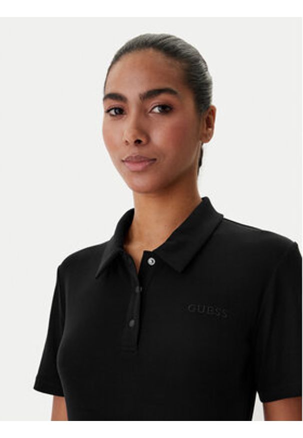 Guess Body V6RP00 KD772 Czarny Slim Fit. Kolor: czarny. Materiał: lyocell