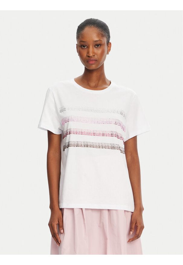 Marella T-Shirt Foglia 2515971042 Biały Regular Fit. Kolor: biały. Materiał: bawełna